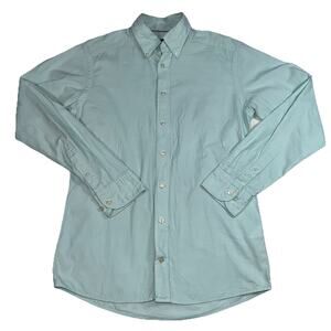 Eton Dress Shirt Mens Size 15.5/39 (M) Mint Green Button Long Sleeve 100% Cotton